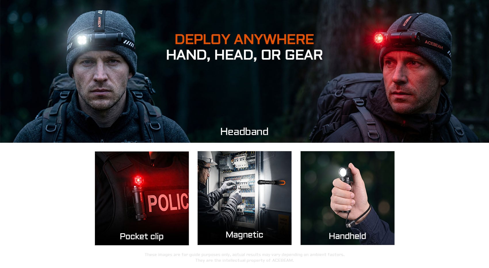 Versatile mounting options allowing use as a headlamp, pocket light, magnetic work light, or handheld flashlight