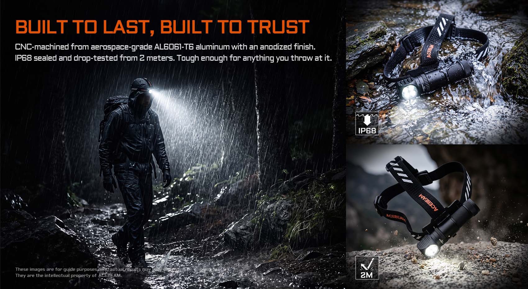 Durable aerospace-grade aluminum body undergoing rain and drop tests to highlight IP68 and 2-meter impact resistance