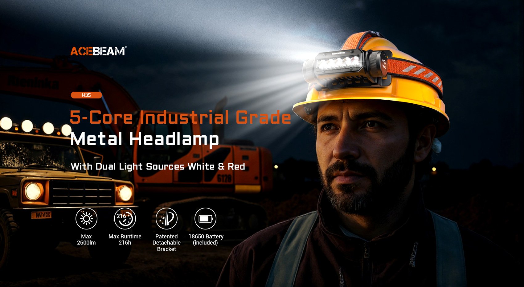 industrial grade metal headlamp