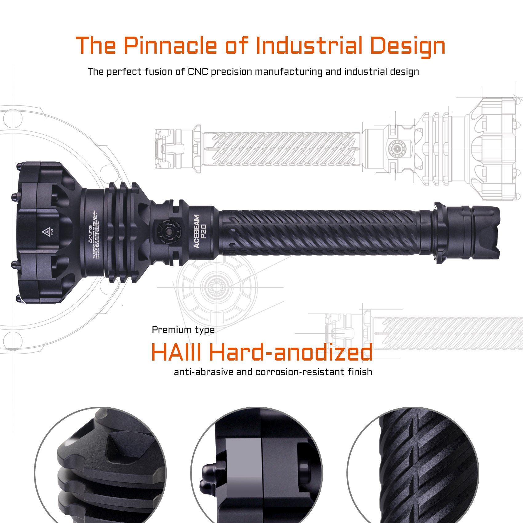 elegant flashlight with Top-tier CNC machining