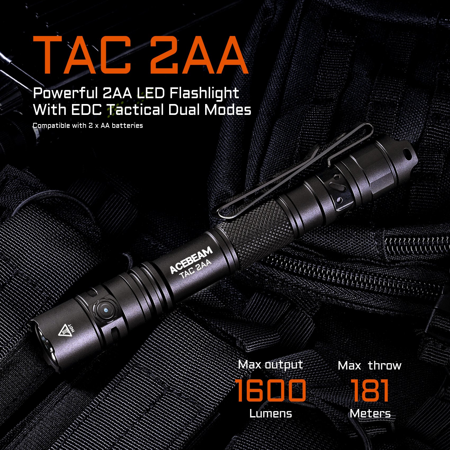 Tactical 2AA Flashlight