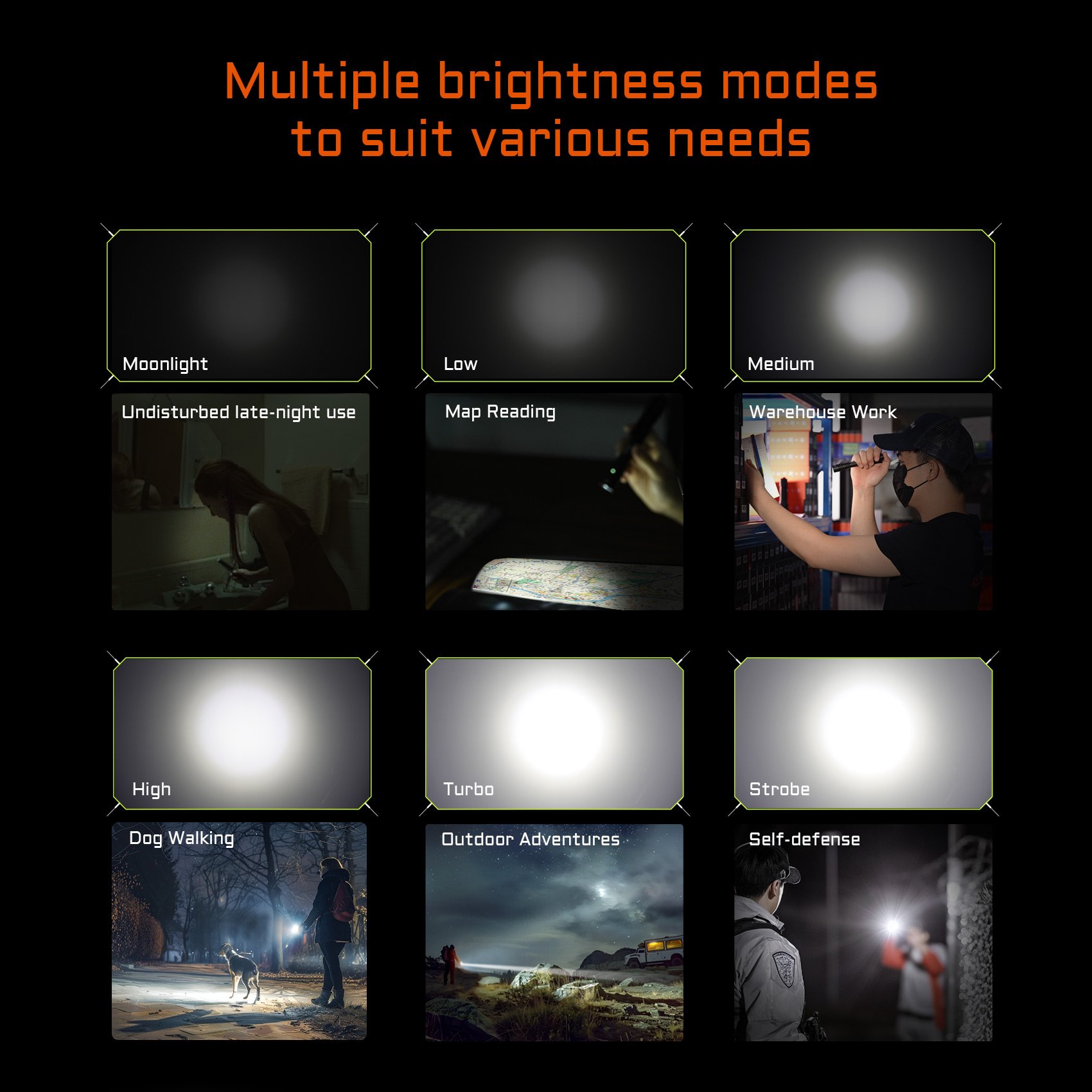 multiple brightness for various needs