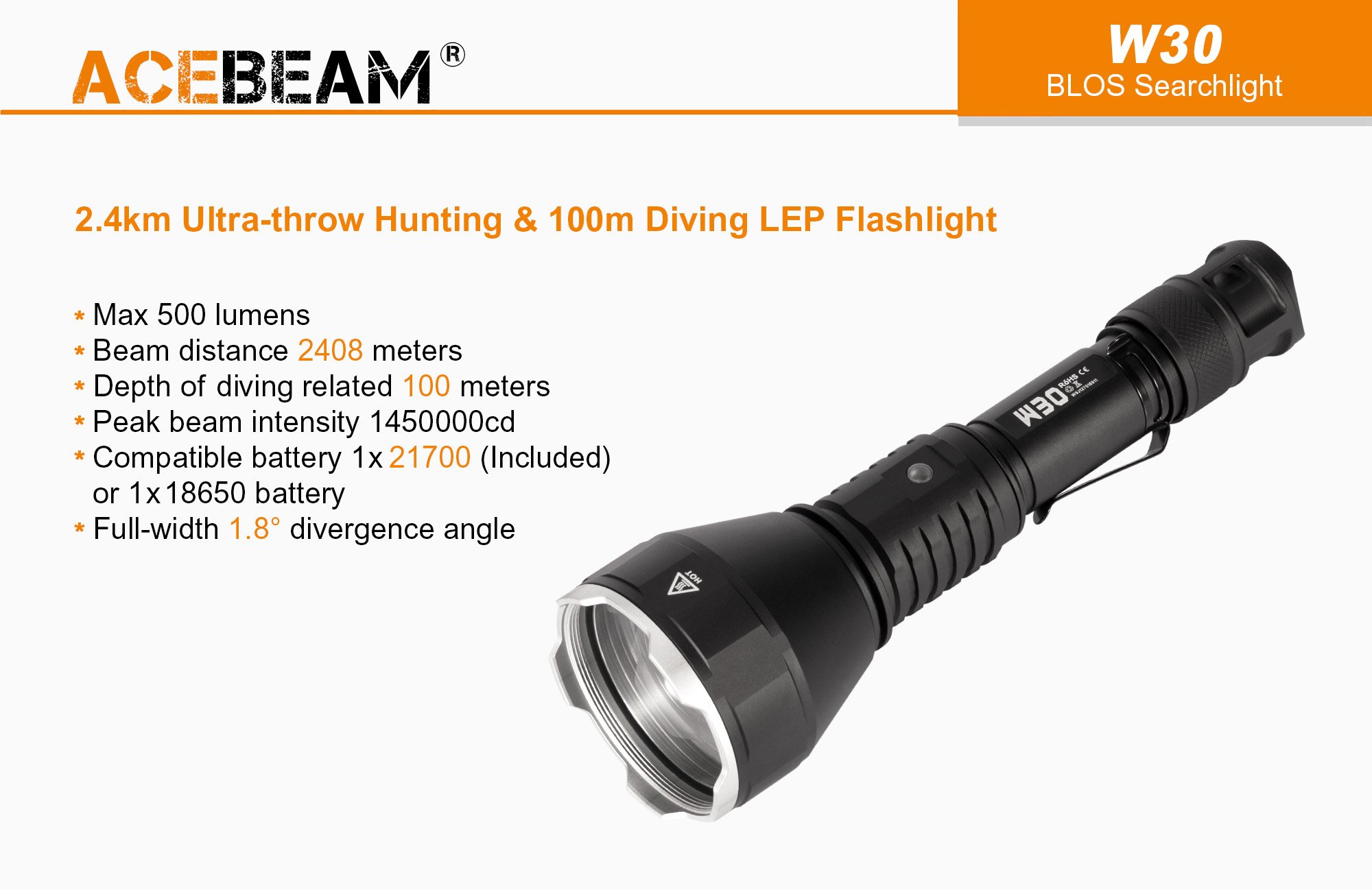W30 White Laser Lights|AceBeam® Official Store | Flashlights, Lights