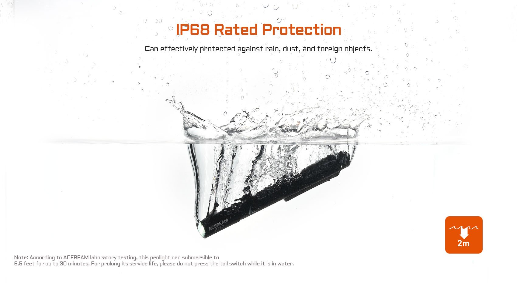 IP68 rated protection